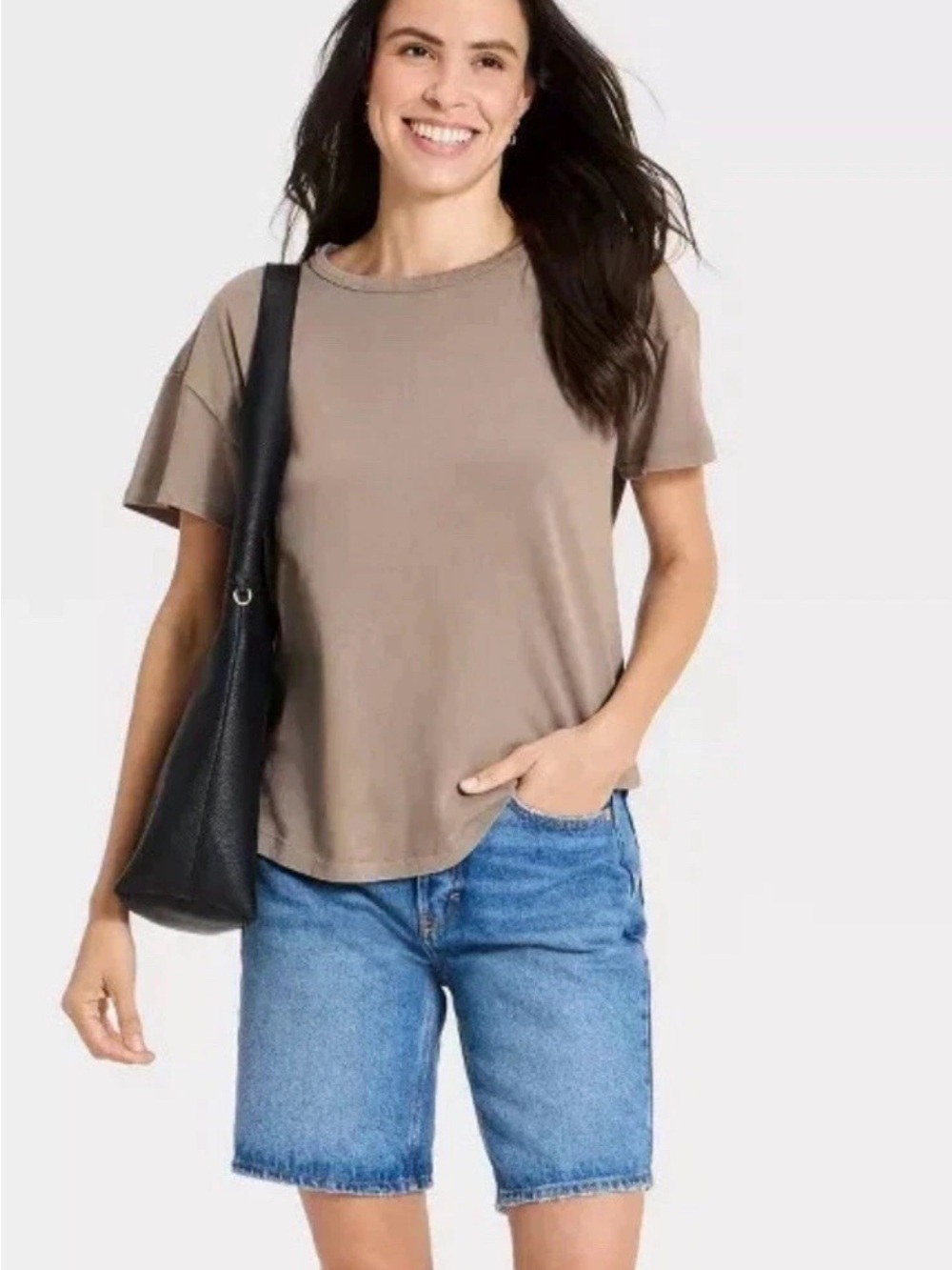 Universal Thread Boyfriend Short Sleeve Tee XS Light Brown Relaxed Fit